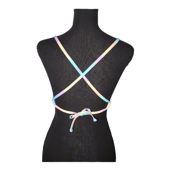 EIDON Rainbow Bikini Top With Crisscross Back Size D - Picture 2 of 2